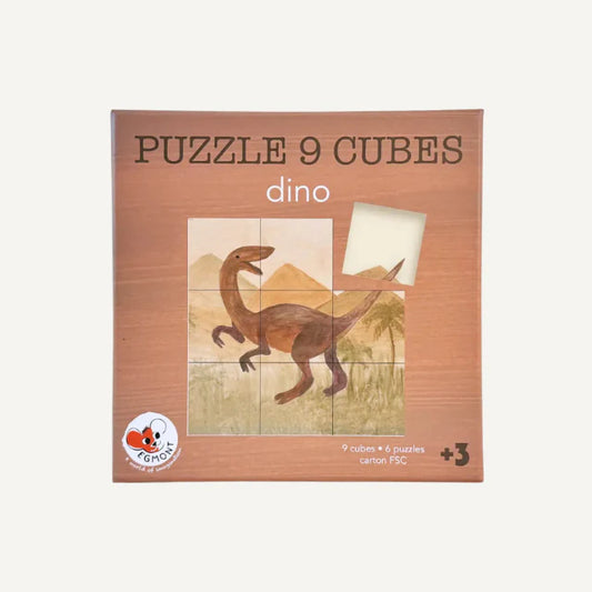 Cube puzzle - Dinosaur - 6 types - FSC cardboard - 3+ years - Egmont Toys