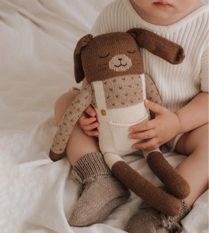 Grote konijnen knuffel - Large bunny - Ecru overall - Alpaca wol - Main Sauvage