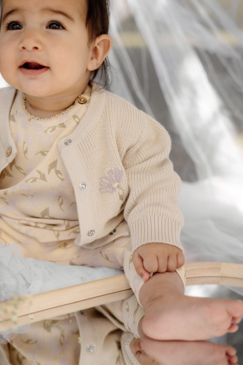 Vestje met bloemetjes Marcia - Katoen - Beige - Levv Labels baby