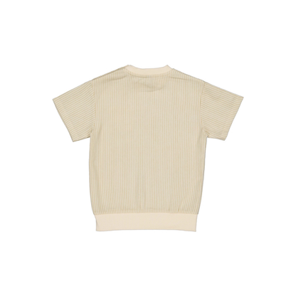 Top korte mouw Benico - Katoen - Off White/Stripe - Levv Labels achter