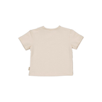 T-shirt Martin - Biologisch katoen - Taupe lines - Levv Labels achterkant