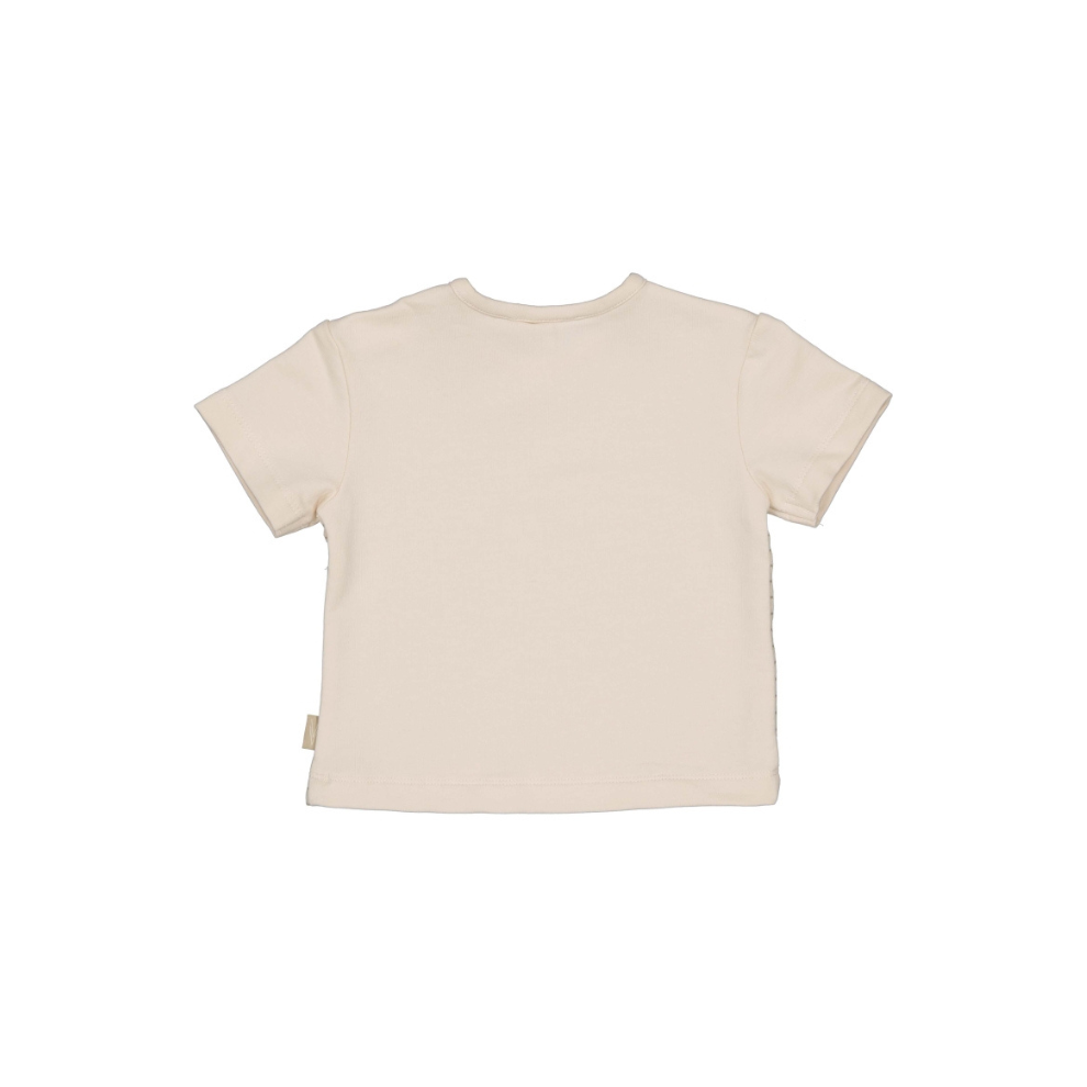T-shirt Martin - Biologisch katoen - Taupe lines - Levv Labels achterkant