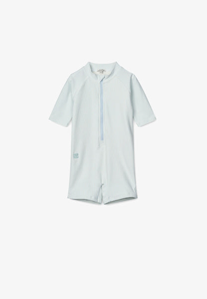 Liewood - Max Seersucker Short-sleeve UV Jumpsuit SPF40- Zwempakje - Vooraanzicht
