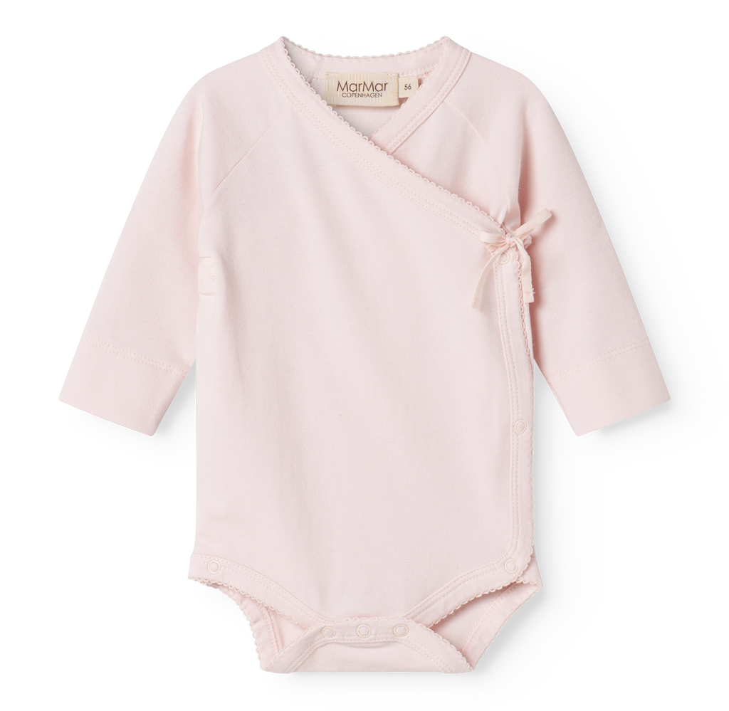 MarMar Copenhagen Belita Wikkelromper met Lange Mouwen – Zacht Baby Romper  Biologisch Katoen & TENCEL™ Modal rosa licht roze