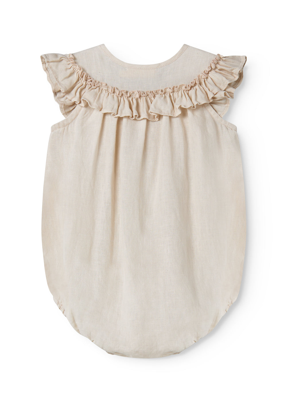 Linnen romper Rine - Ruffles - Kit/Beige - MarMar Copenhagen achter
