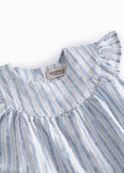 Jurkje Dhana B - Linnen/katoen - Surf Blue Stripe - MarMar Copenhagen boven