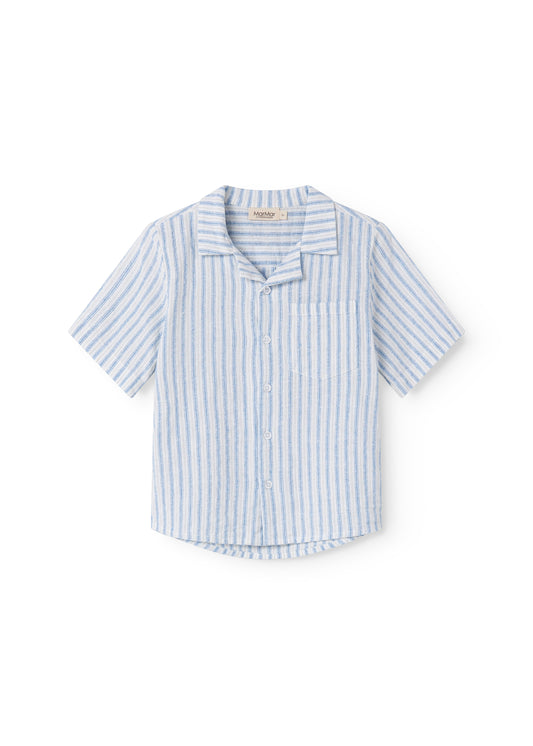 Blouse Tage - Linnen/katoen - Surf Blue Stripe - MarMar Copenhagen voor