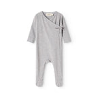 MarMar Copenhagen Rula Modal Boxpak met Voetjes  Zacht Overslag Baby Jumpsuit Biologisch Katoen en TENCEL™ Modal light grey melange grijs