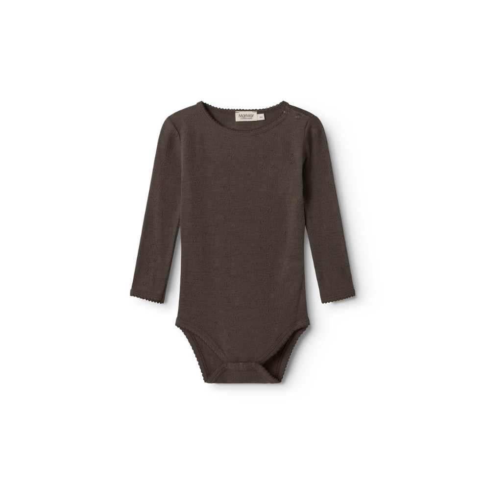 Romper lange mouw - Merino wol - Benedikte - Terre - MarMar Copenhagen - vooraanzicht