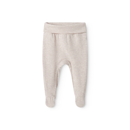 MarMar Copenhagen Piva Footed Pants – Zacht Modal Baby Broekje met Voetjes Biologisch Katoen & TENCEL™ Modal beige melange