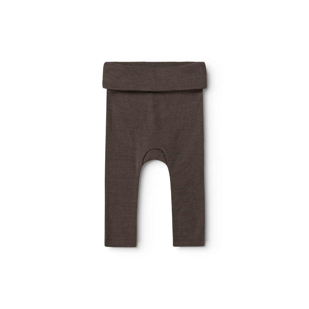 Baby broekje - Piva Wool Rib - Merinowol - MarMar Copenhagen terre donkerbruin