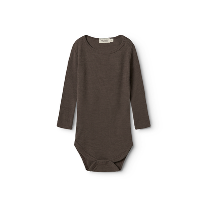 Romper Bense rib - Merino wol - MarMar Copenhagen terre donkerbruin