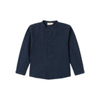 Overhemd top - Biologisch katoen - Dark Blue Stripe/navy - Marmar Copenhagen voorkant