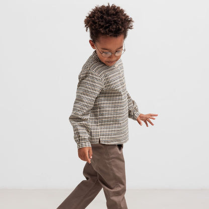 Overhemd top Tokyo - Biologisch katoen - Pilot Navy Check  - Marmar Copenhagen kind