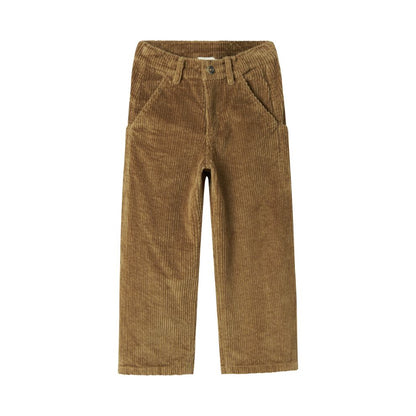Corduroy broek Pluto - Biologisch katoen - Dark bronze - Marmar Copenhagen voorkant