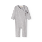 MarMar Copenhagen Rula Modal Overslag Boxpak Zacht Baby Jumpsuit met Wikkelsluiting TENCEL™ Modal & Biologisch Katoen light grey melange grijs