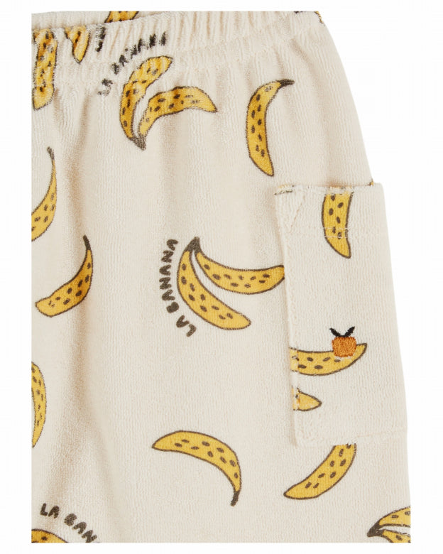 Broekje badstof - Sarouel Eponge - Biologisch katoen mix - Bananen/Off white - Emile et Ida