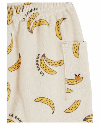 Broekje badstof - Sarouel Eponge - Biologisch katoen mix - Bananen/Off white - Emile et Ida