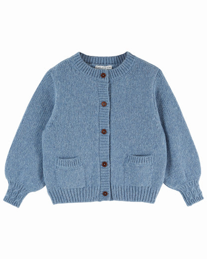 Gebreid vest Cardigan Doudou – Lac – Merinowol & Mako-katoen – Emile et Ida