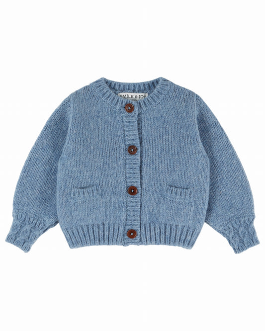 Gebreid vest Cardigan Doudou – Lac – Merinowol & Mako-katoen – Emile et Ida