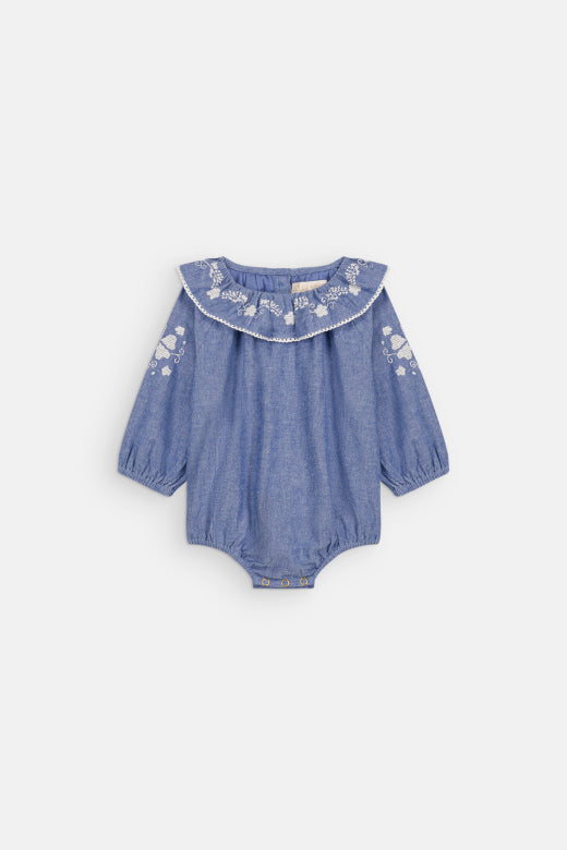 Ilani Romper – Light Blue Denim – 100% Biologisch Katoen – Louise Misha