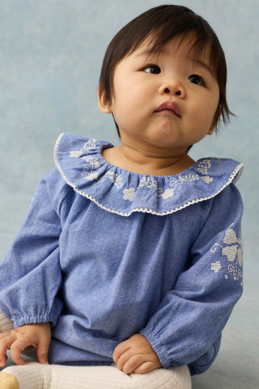 Ilani Romper – Light Blue Denim – 100% Biologisch Katoen – Louise Misha