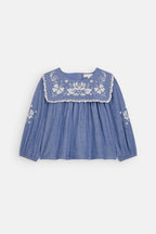 Henrietta Blouse Light Blue – 100% Biologisch Katoen – Louise Misha