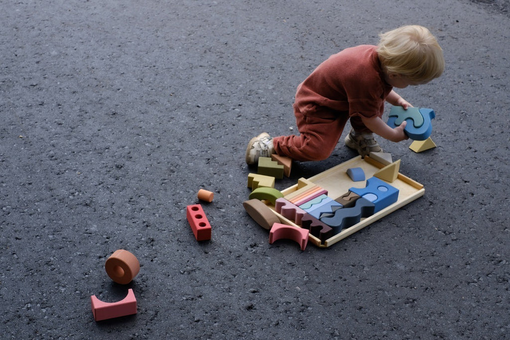 Houten bouwblokken - Collage – Open-ended play – Raduga Grëz