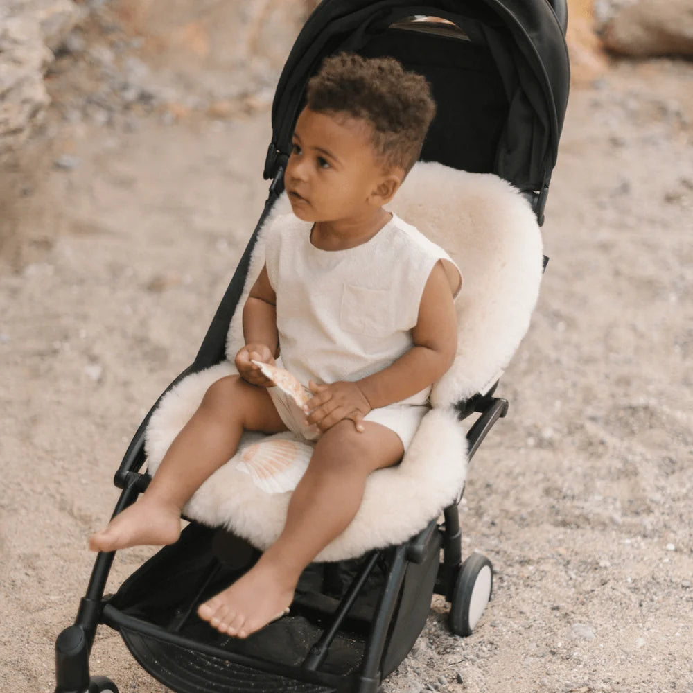 Merino wollen kinderwagen inleg Snuggler® - Milk - BINIBAMBA