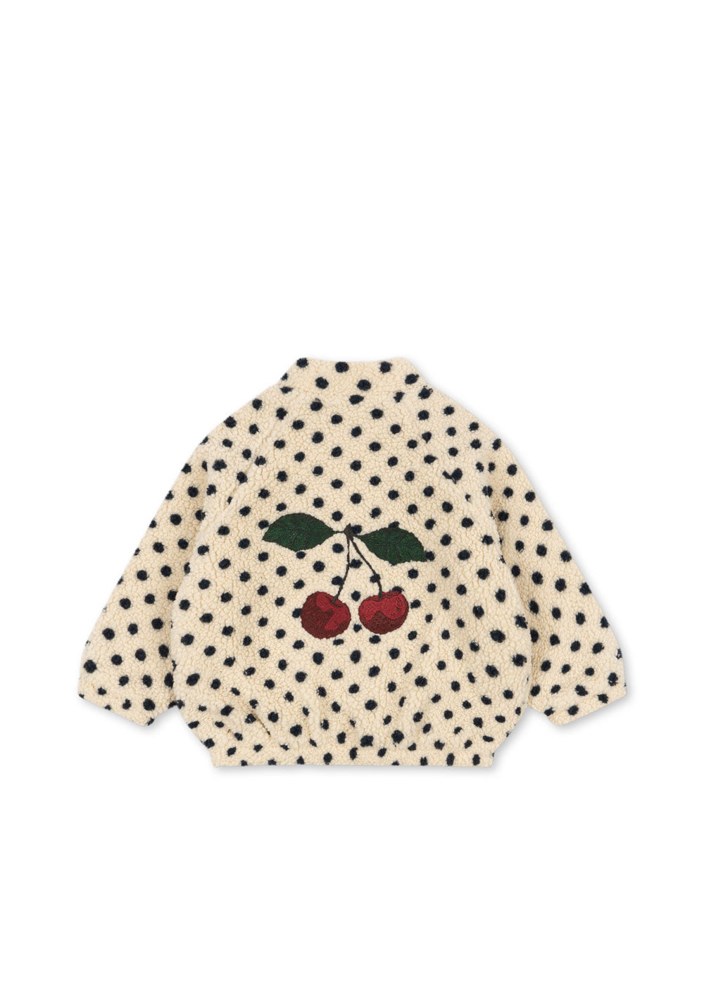 Teddy-Jacke - Jody Embroidery Teddy Jacket GRS - Polka dot/Cherry - Konges Sløjd