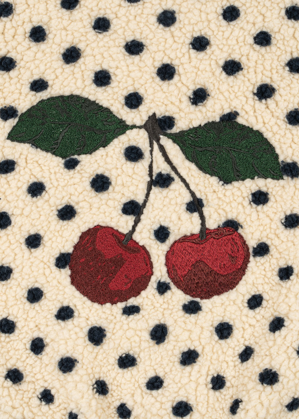 Teddy-Jacke - Jody Embroidery Teddy Jacket GRS - Polka dot/Cherry - Konges Sløjd
