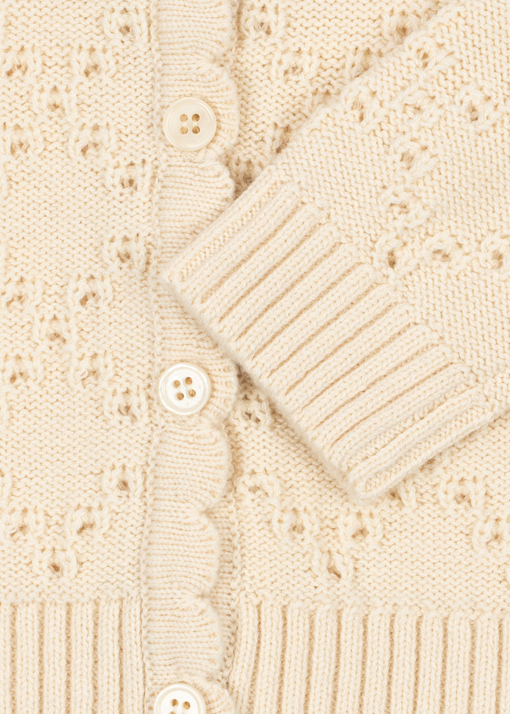 Cocolo Cardigan - 100% wol - Ajour/Buttercream - Konges Sløjd