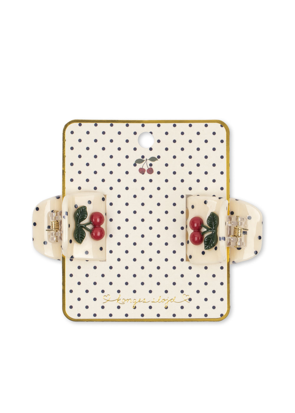 Lot de 2 pinces à cheveux à pois cerises – Konges Sløjd