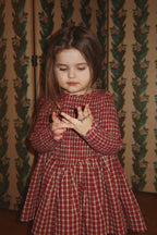 Dress Elin Smock – Brick Check – Organic Cotton – Konges Sløjd