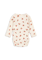 Minnie Newborn Body – Rosa Rouge – Overslagromper met bloemenprint – GOTS biologisch katoen – Konges Sløjd