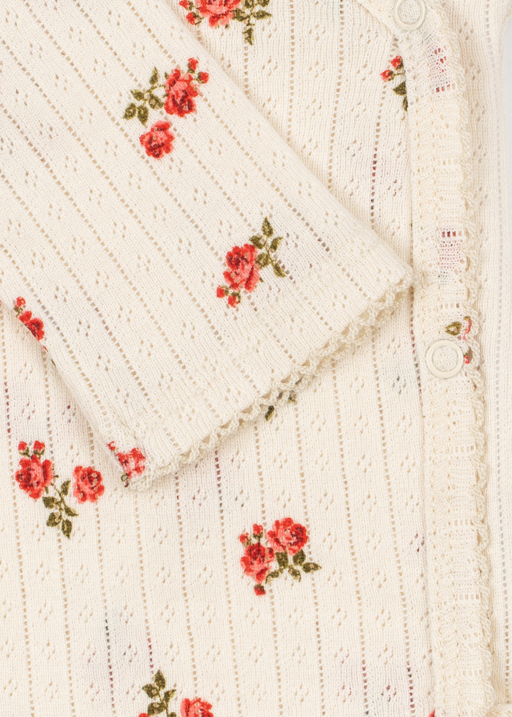 Minnie Newborn Body – Rosa Rouge – Overslagromper met bloemenprint – GOTS biologisch katoen – Konges Sløjd