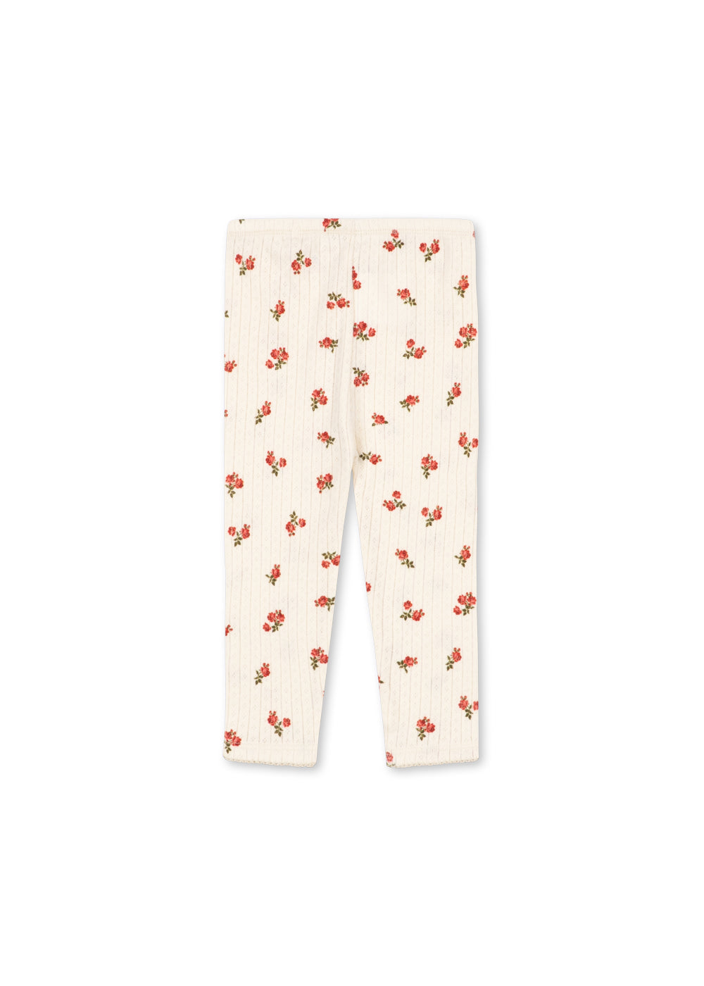 Minnie Pants – Rosa Rouge – Pantalon bébé doux fleuri – Coton bio GOTS – Konges Sløjd