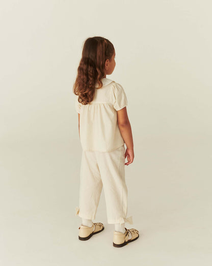 Broek met strikjes - Biologisch katoen - Cream/wit - Copenhagen Colors