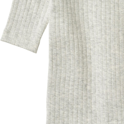 Boxpakje - Wrapsuit L/S Everest - Biologisch katoen - Grey melange/Grijs - Wheat close up