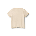 Top korte mouw - Rib T-shirt S/S Irene - Biologisch katoen - Almond peach - Wheat achter