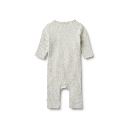Boxpakje - Wrapsuit L/S Everest - Biologisch katoen - Grey melange/Grijs - Wheat achter