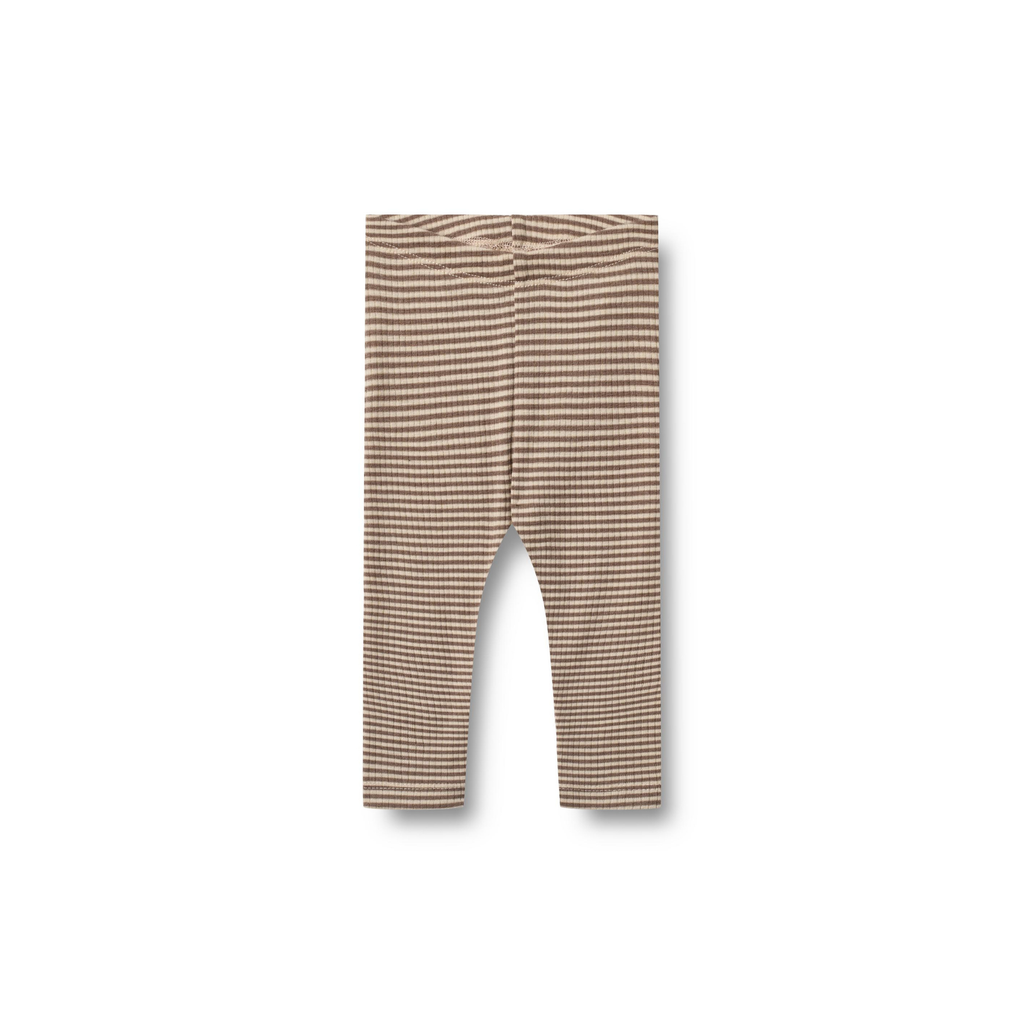 Wollen legging Agi - Wood Stripe - 100% merino wol - Wheat achter