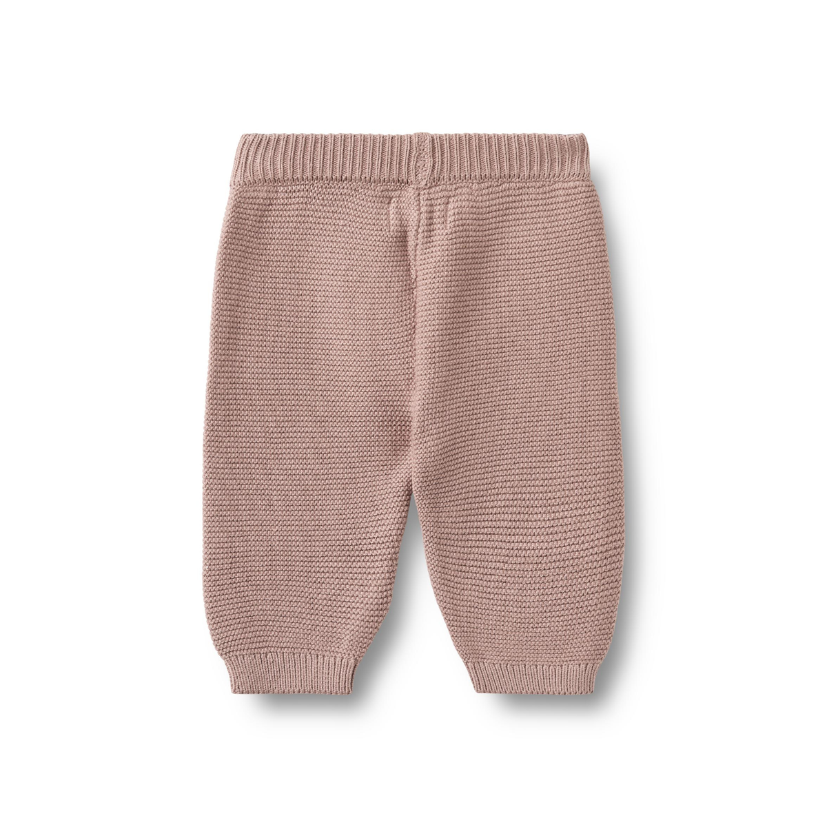 Gebreid broekje Antonie - Biologisch katoen - Wheat dry rose achterkant