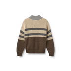 Pull zippé Simo - Bois sec - Coton biologique - Dos en blé
