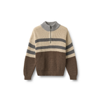 Pull demi-zip Simo - Bois sec - Coton biologique - Blé pour