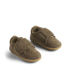Corduroy binnenschoen Sasha - Biologisch katoen - Grey stone - Wheat paar